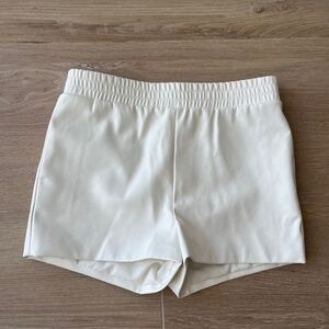 White Leather Shorts